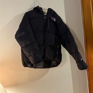 The North Face puffer 550 Black Reversible 7/8 Years